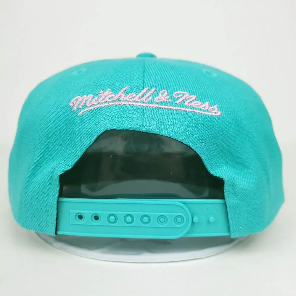 Vancouver Grizzlies Mitchell & Ness Snapback Hat Cap 3D Logo Side Logo Teal NWT‎
